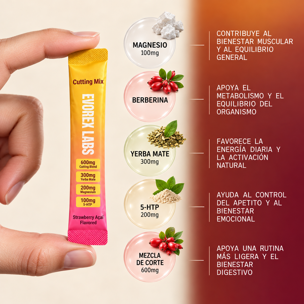 Cutting Mix en polvo sabor Fresa - Apoyo metabólico | Control del apetito