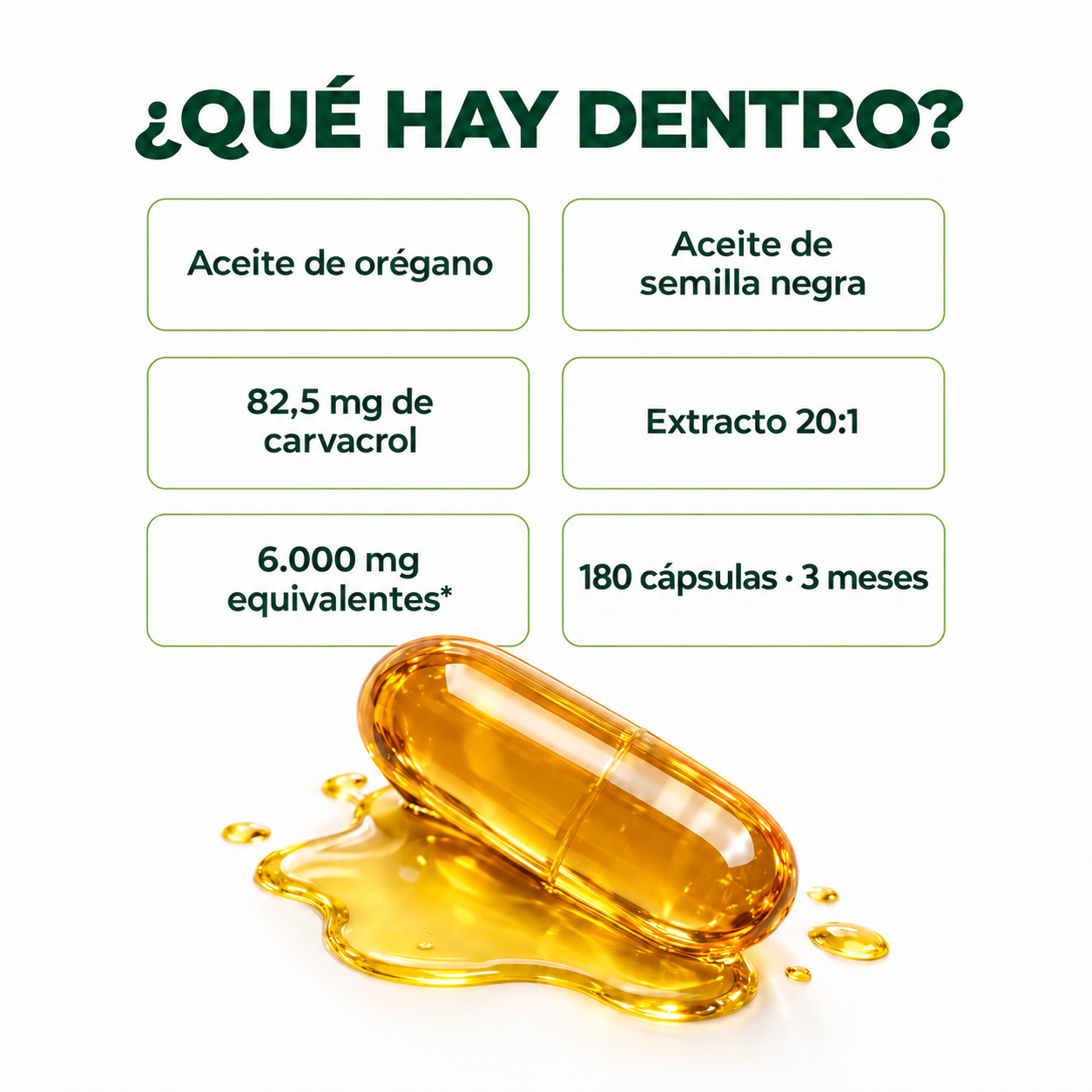Aceite de orégano EVOREX LABS - 180 Cápsulas (6.000 mg)